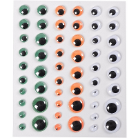 Wiebel oogjes stickers   54x   diverse maten   zelfklevend   ogen   wiebelende oogjes