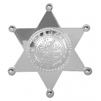 Wilde westen sheriff badge   carnaval verkleed ster   zilver   kunststof   75 mm