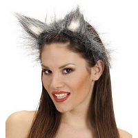 Wolven oren diadeem   grijs   volwassenen   wolf haarband   halloween
