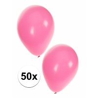 Merkloos Zak ballonnen roze helium 50 stuks