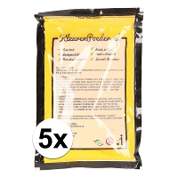 Zakje Holi kleurpoeder   5x   geel   100 gram   feestartikelen   Heilig Indiaas kleurenpoeder
