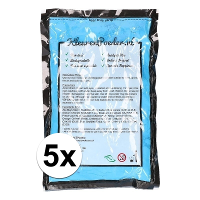 Zakje Holi kleurpoeder   5x   lichtblauw   100 gram   feestartikelen   Heilig Indiaas kleurenpoeder