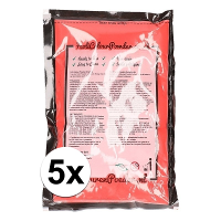 Zakje Holi kleurpoeder   5x   rood   100 gram   feestartikelen   Heilig Indiaas kleurenpoeder