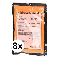 Zakje Holi kleurpoeder   8x   oranje   100 gram   feestartikelen   Heilig Indiaas kleurenpoeder