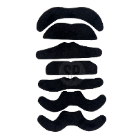 Zelfklevende plaksnorren set van 7 stuks   carnaval/verkleed accessoires   zwart