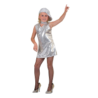 Merkloos Zilveren glitter carnaval verkleed jurk pailletten voor meisjes