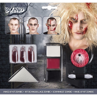 Zombie Halloween schmink set met bloed capsules   met accessoires   kind en volwassenen
