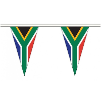 Zuid Afrika Vlaggetjes vlaggenlijn slinger   500 cm   polyester   binnen/buiten   versiering