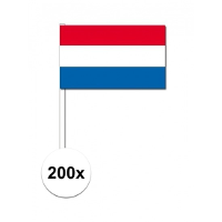 Zwaaivlaggetjes Nederland   200x   12 x 24 cm   handvlaggetjes   versiering   feestartikelen