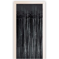 Zwart metallic folie party deurgordijn   100 x 250 cm