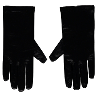 Zwarte pieten handschoenen   kort   van satijn   Dames   20 cm   one size