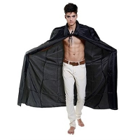 Zwarte Venetiaanse verkleedkleding cape voor volwassenen   satijnen capes   carnaval   Halloween