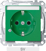 Merten MEG2303 0304 Wandcontactdoos System M Groen