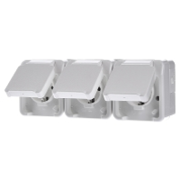 Schneider Electric MEG2390 8019 AquaStar Compleet Wandcontactdoos met randaarde en klapdeksel spatwaterdicht Polar wit 3 voudig 1 stuk(s)