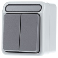 Merten 4074980 AquaStar Compleet Serieschakelaar spatwaterdicht Lichtgrijs 1 stuks 1 stuk(s)