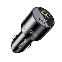 MESSAGER FSJ 009 120W 2 Port USB PD Autolader Adapter 18W USB QC3.0 100W USB C PD Snel Laden Digitale Display voor iPhon