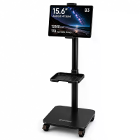 MESWAO Tafelfstand 15,6 inch VloerStand Aanpasbaar Stevig Aluminium Antislip 360° Rotatie Universele Dock Stand Computer