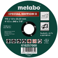 Metabo 616257000 Doorslijpschijf recht 115 mm 1 stuk(s)