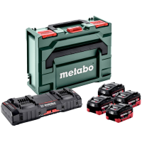 Metabo Basic Set 4x LiHD 5.5Ah ASC 145 DUO 685180000 Lader voor accupacks Incl. 4 Accus, Incl. Koffer
