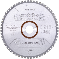 Metabo LAMINATE CUT PROFESSIONAL 628442000 Cirkelzaagblad 216 x 30 x 1.8 Mm Aantal tanden: 60 1 stuk(s)