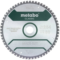 Metabo MULTI CUT CLASSIC 628666000 Cirkelzaagblad 254 x 30 x 1.8 Mm Aantal tanden: 60 1 stuk(s)
