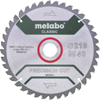 Metabo PRECISION CUT WOOD CLASSIC 628653000 Cirkelzaagblad 216 x 30 x 1.6 Mm Aantal tanden: 30 1 stuk(s)