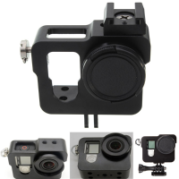 Metal Aluminium Protective Housing Case With Lens Cap Hand Rope For Gopro Hd Hero 4