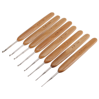 Metal Crochet Hook Bamboo Handle Knitting Needle Yarn