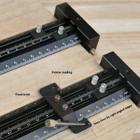 Meten Inch T vormige markeergaaf Dubbele lijn Aluminium liniaal 6 14 inch Hoge precisie krasinstrument