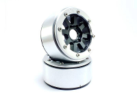 Metsafil 1:10 Crawler Velgen Gear Zwart zilver 1 paar