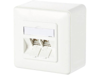 Metz Connect 130B11D20002 E Netwerkdoos Opbouw (op muur) CAT 6A 2 poorten Zuiver wit