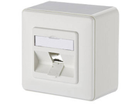 Metz Connect 130B20D10002KE Netwerkdoos Opbouw (op muur) Zonder connectoren 1 poort Zuiver wit