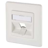 Metz Connect 130B20D11002KE Netwerkdoos Inbouw (in muur) Inzet met centraalstuk en frame Zonder connectoren 1 poort Zuiver wit (RAL 9010)