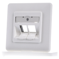 Metz Connect 130B20D21002KE Netwerkdoos Inbouw (in muur) Inzet met centraalstuk en frame Zonder connectoren 2 poorten Zuiver wit (RAL 9010)