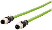 Metz Connect 142M1D11050 M12 Netwerkkabel, patchkabel CAT 5e SF/FTP 5.00 M Groen PUR mantel, Zuurbestendig, Ozonbestendig, UV bestendig, Geschikt voor