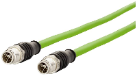 Metz Connect 142M2X11010 M12 Netwerkkabel, patchkabel CAT 6A S/FTP 1.00 M Groen PUR mantel, Zuurbestendig, Ozonbestendig, UV bestendig, Geschikt voor