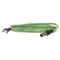 Metz Connect 142M2X15020 M12 Netwerkkabel, patchkabel CAT 6A S/FTP 2.00 M Groen PUR mantel, Zuurbestendig, Ozonbestendig, UV bestendig, Geschikt voor