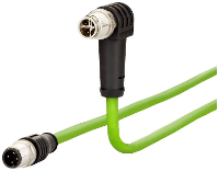 Metz Connect 142M2X1B050 M12 Netwerkkabel, patchkabel CAT 6A S/FTP 5.00 M Groen PUR mantel, Zuurbestendig, Ozonbestendig, UV bestendig, Geschikt voor