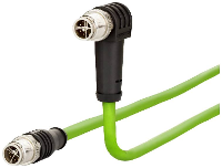 Metz Connect 142M2X1C020 M12 Netwerkkabel, patchkabel CAT 6A S/FTP 2.00 M Groen PUR mantel, Zuurbestendig, Ozonbestendig, UV bestendig, Geschikt voor