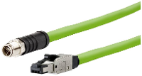 Metz Connect 142M6X18050 M12 Netwerkkabel, patchkabel CAT 6A SF/UTP 5.00 M Groen PUR mantel, Zuurbestendig, Ozonbestendig, UV bestendig, Geschikt voor