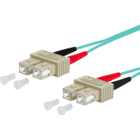 Metz Connect 151J1EOEO20E Glasvezel Optische vezel Aansluitkabel 2.00 M Turquoise [2x SC stekker   2x SC stekker] 50/125 µ Multimode OM3