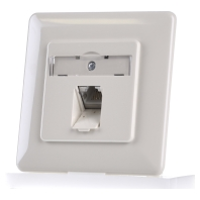 Metz Connect 1307371001 I Netwerkdoos Inbouw Inzet met centraalstuk en frame CAT 6 1 poort Parel wit