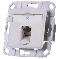 Metz Connect 1307371101 I Netwerkdoos Inbouw Inzet met centraalstuk CAT 6 1 poort Parel wit