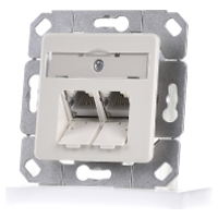 Metz Connect 1307381101 I Netwerkdoos Inbouw Inzet met centraalstuk CAT 6 2 poorten Parel wit