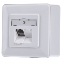 Metz Connect 130C381002 I Netwerkdoos Inbouw Inzet met centraalstuk en frame CAT 6A 2 poorten Zuiver wit