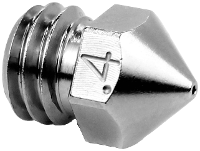 Micro Swiss MicroSwiss mondstuk 0,4 mm voor Creality CR X, CR X Pro, Sovol SV02 Brass Plated Wear Resistant Nozzle 0.4Mm M2800 04