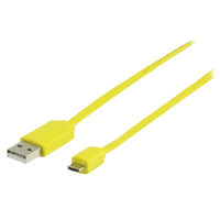 Micro USB kabel plat (geel 1m) voor o.A. Smartphones