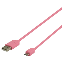 Micro USB kabel plat (roze 1m) voor o.A. Smartphones