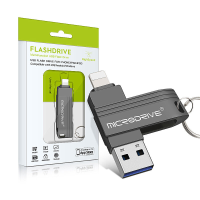 Microdrive 256GB USB3.0 Flash Drive 2 in 1 USB A&iP Snelheids overdracht USB3.0 Pendrive Mini Draagbaar Geheugen U Schij