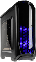 Kolink AVIATOR GM Midi tower PC behuizing Gunmetal, Zwart Zijvenster, Stoffilter, 1 voorgeÃ¯nstalleerde ventilator, 2 voorgeÃ¯nstalleerde LED ventilators